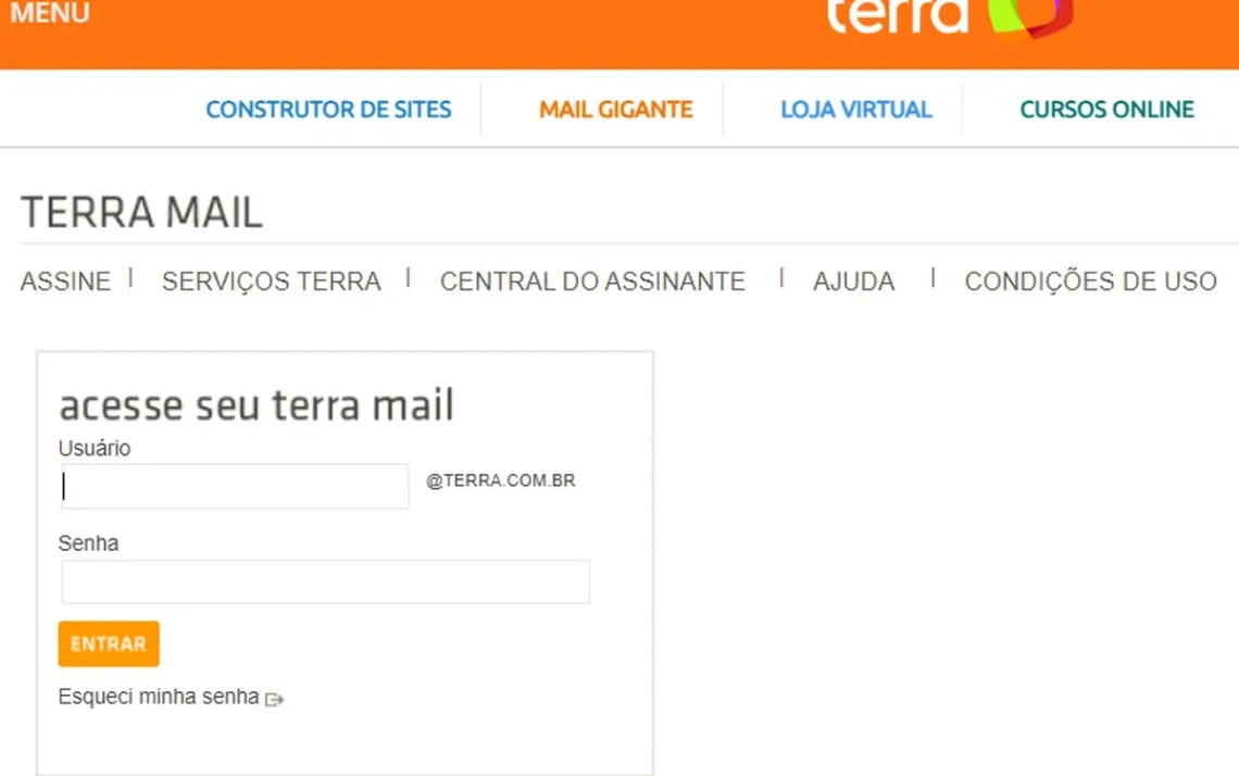 Terramail, Email, Terra, Terra, fora do, ar;