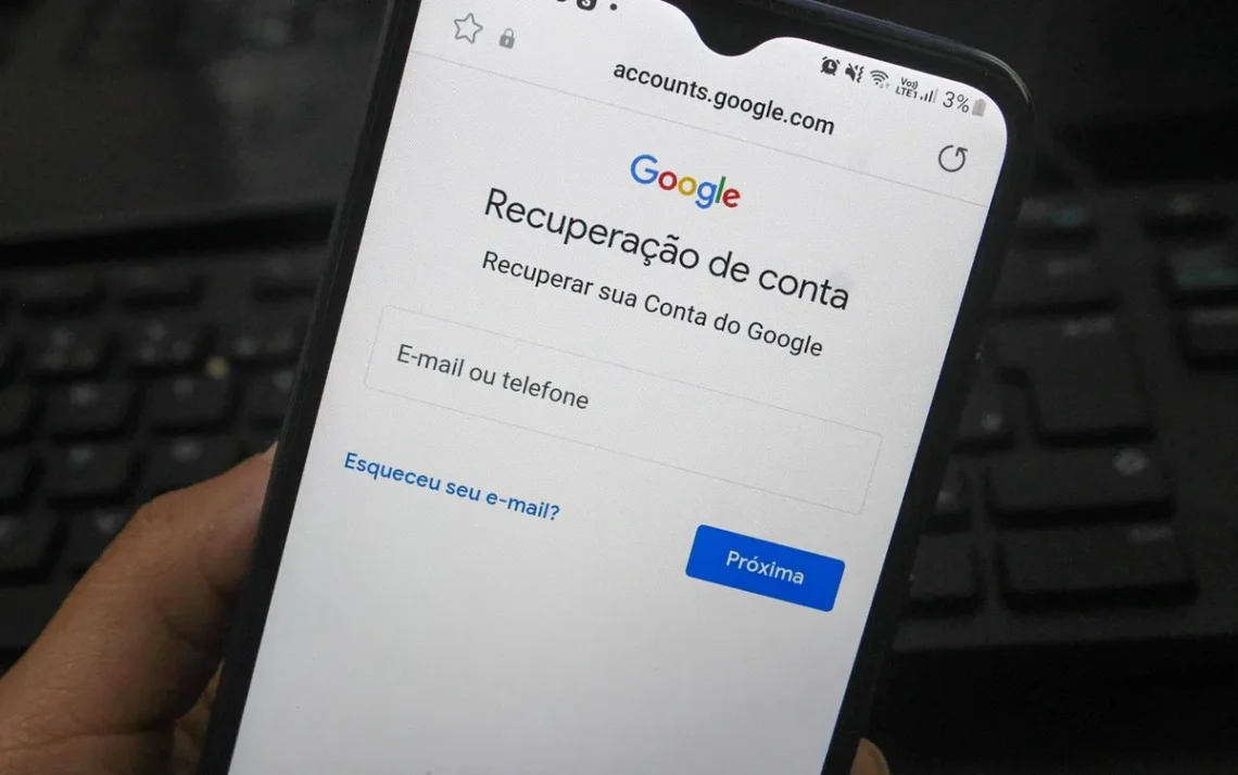 recuperar, conta, conta, da Google;