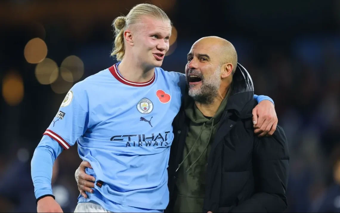 Manchester, City, Pep, Guardiola, Erling, Haaland;