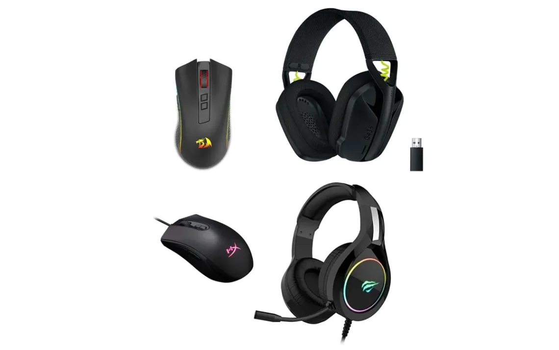 headsets, mouses, gamer;