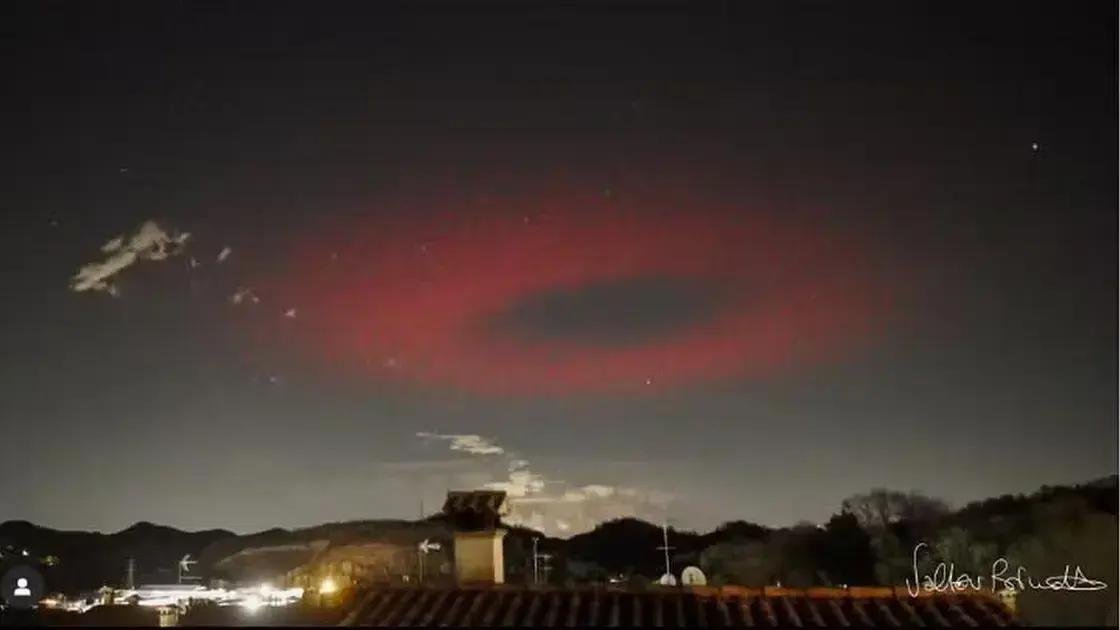 Argola de luz vermelha surpreende cidade na Itália e cientistas