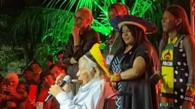 Cacique Raoni e ministras inauguram Aldeia da COP em Belém