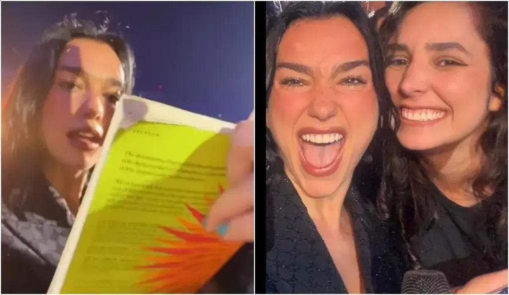 Dua Lipa é presenteada com livro de Clarice Lispector por fã brasileira