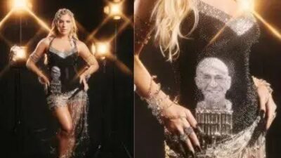 Lore Improta brilha com look especial da Viradouro durante ensaio