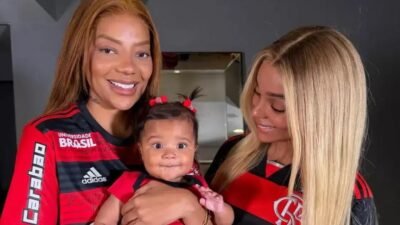 Ludmilla e Brunna celebram conquista do Flamengo ao lado da filha Zuri