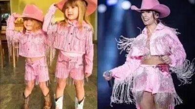 Maria Alice e Maria Flor desfilam looks inspirados em Ana Castela