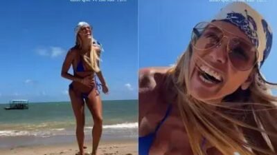 Deborah Secco derrete-se pelo namorado Dudu Borges em Maceió