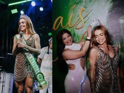 Thaís Vasconcellos é coroada madrinha da bateria da Camisa Verde e Branco