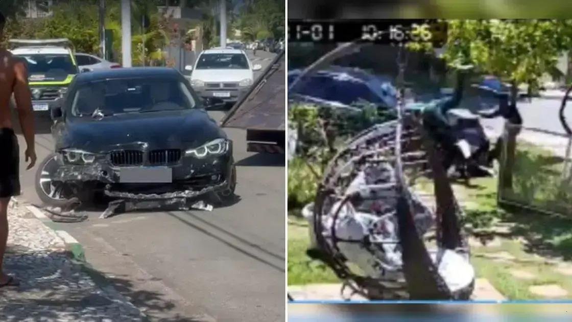 Adolescentes em BMW atropelam trabalhadores em Guarajuba: veja o vídeo