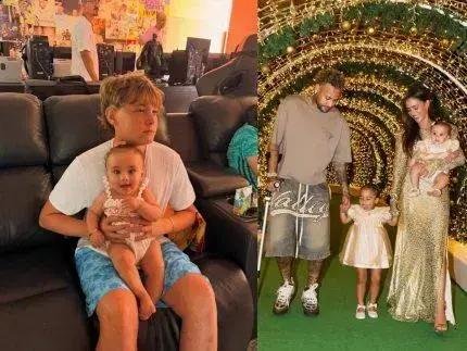 Davi Lucca e a caçula Mel: momentos raros em família durante férias