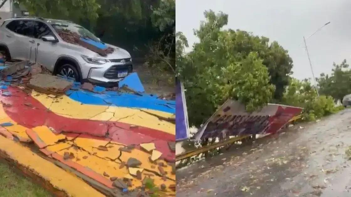 Forte tempestade causa destruição e pânico em Jacobina, Bahia