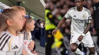 Maria Flor defende Vini Jr. em jogo do Real Madrid e encanta torcedores
