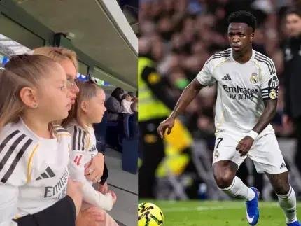 Maria Flor defende Vini Jr. em jogo do Real Madrid e encanta torcedores