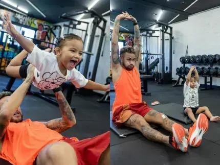 Mavie e Neymar: momentos especiais em treino