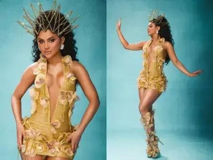 Mileide Mihaile brilha em ensaio da Unidos da Tijuca com look deslumbrante