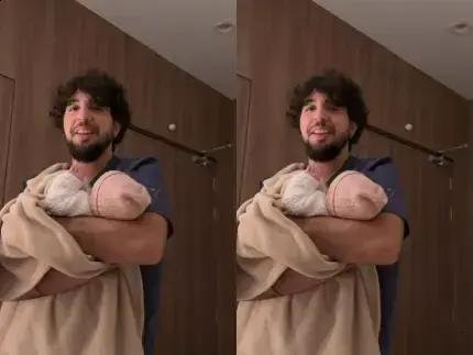 Nattan tenta acalmar a filha Zuza, mas é mais difícil do que no YouTube