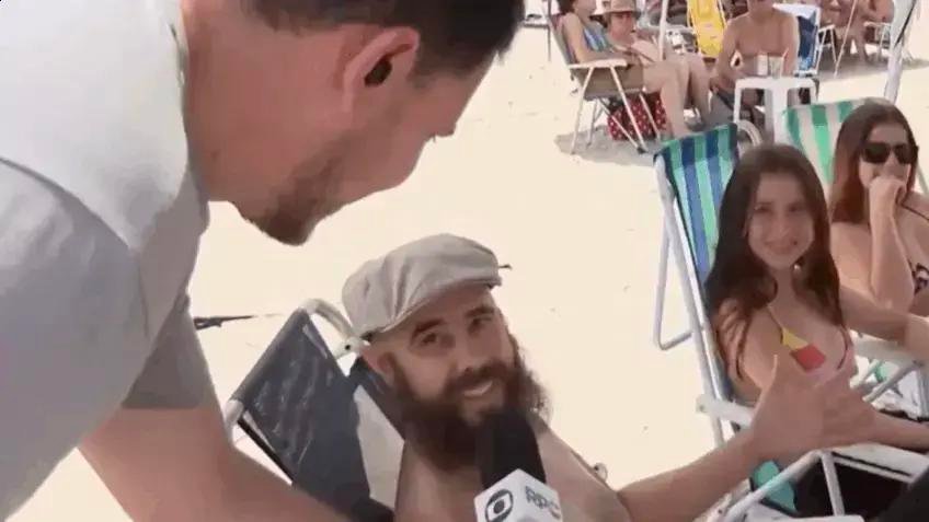 Thiago Bagatin comemora a prisão de Bolsonaro durante entrevista na praia