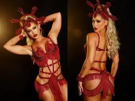 Virginia Fonseca brilha no ensaio da Grande Rio após viagem à Espanha