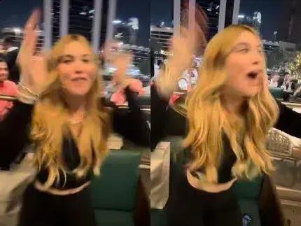 Virginia Fonseca vibra com gol de Vinícius Júnior na Supercopa contra o Barça