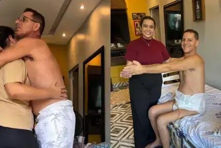 Após polilaminina, paraplégico Marcelo põe os pés no chão e emociona