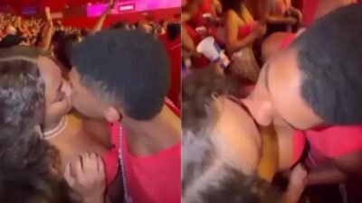 Beijo surpresa: influenciador gay é flagrado com blogueira em camarote