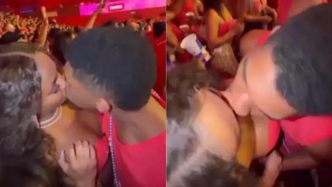 Beijo surpresa: influenciador gay é flagrado com blogueira em camarote