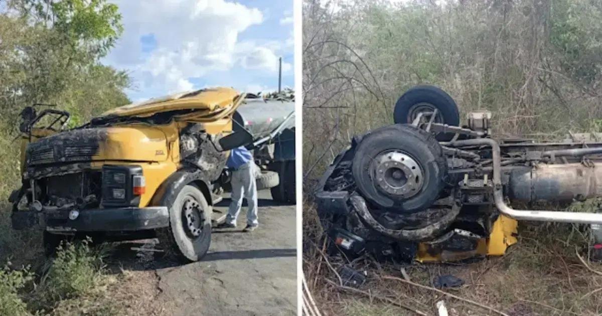 Capotamento e incêndio: caminhoneiro escapa ileso na BA-419 nesta quarta