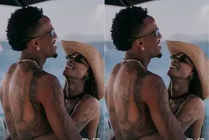 Eder Militão declara 'te amo' a Tainá Castro em foto romântica