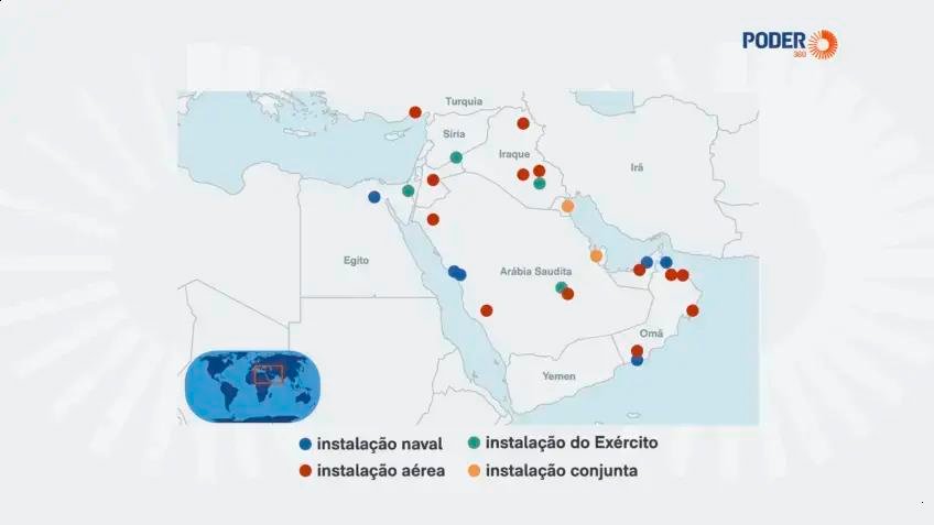 EUA reforçam presença com 36 bases no Oriente Médio e risco de ataque