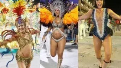 Lore Improta celebra quarto título da Viradouro e desfila grávida