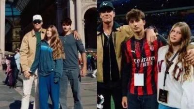 Tom Brady leva os filhos a Milão: passeios, futebol e pizza em família