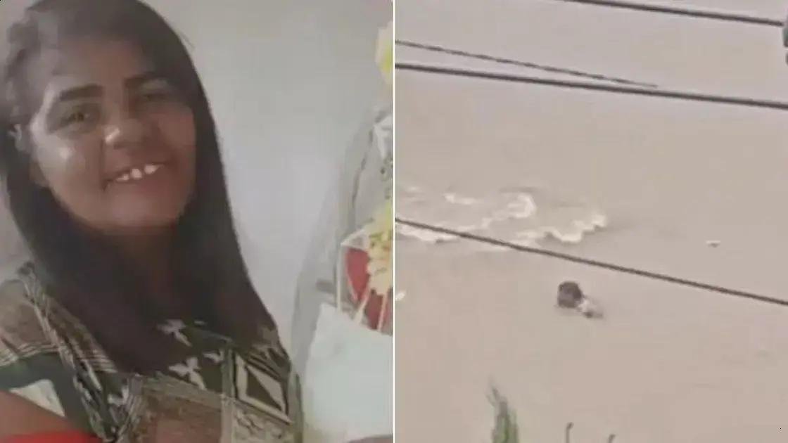 Bombeiros encontram roupa de mulher arrastada por enxurrada na Bahia