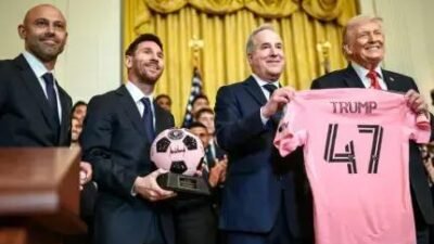Donald Trump recebe Lionel Messi e elenco do Inter Miami na Casa Branca