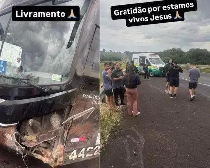 Latino e equipe sofrem acidente de ônibus em SP; nenhum ferido grave