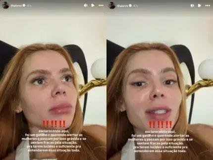 Thaís Vasconcellos esclarece que relato de abuso na gravidez não envolve Ferrugem