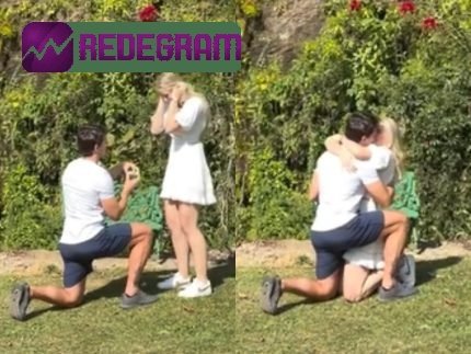 Amaury Nunes pede Gabriela Buraick em casamento em local paradisíaco
