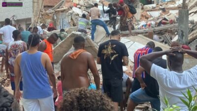 Prédio desaba em bairro de Salvador e causa tensão entre os moradores